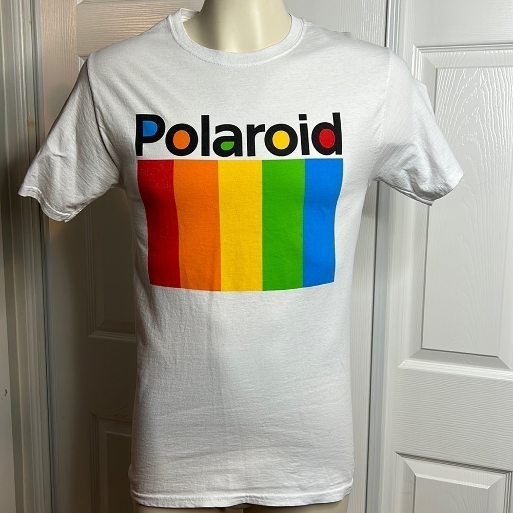 Polaroid White‎ Bold Bright T Shirt S Shake It Like A Polaroid
